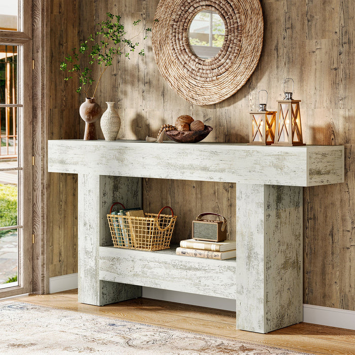 63" Console Table, Farmhouse Sofa Table Entryway Table With Storage Tribesigns