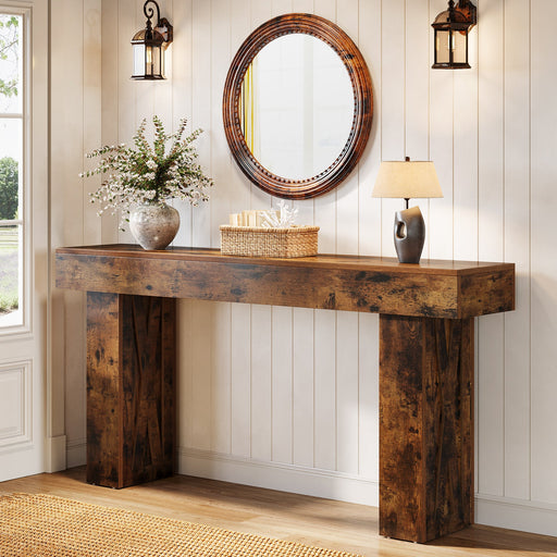 63" Console Table, Farmhouse Sofa Table Hallway Table Tribesigns