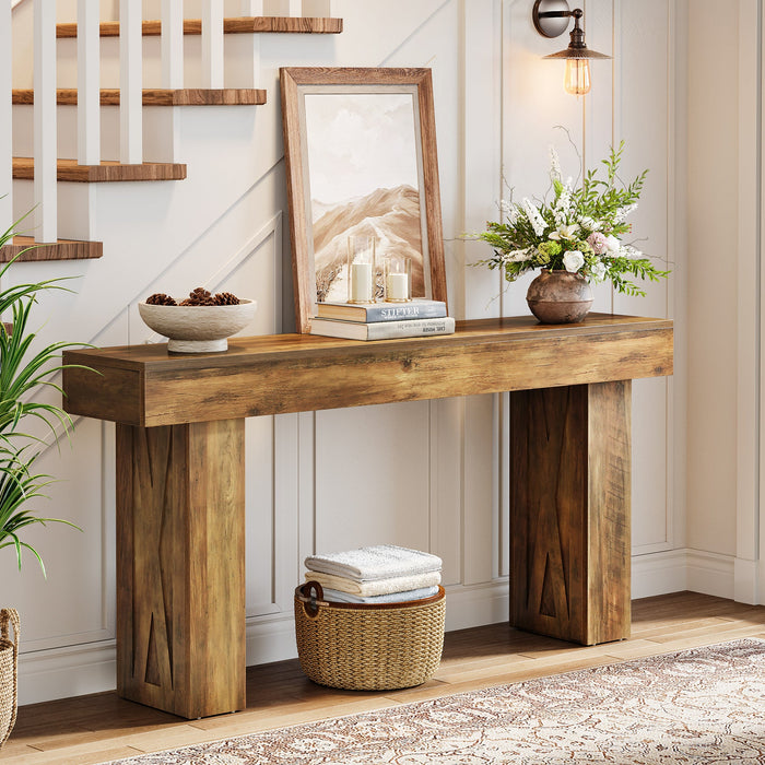 63" Console Table, Farmhouse Sofa Table Hallway Table Tribesigns