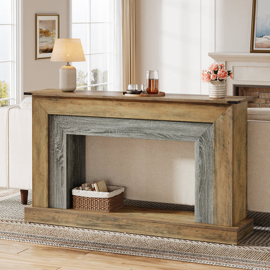 63" Console Table, Narrow Wooden Sofa Hallway Table Tribesigns
