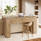 rustic sofa console table behind couch in modern living room