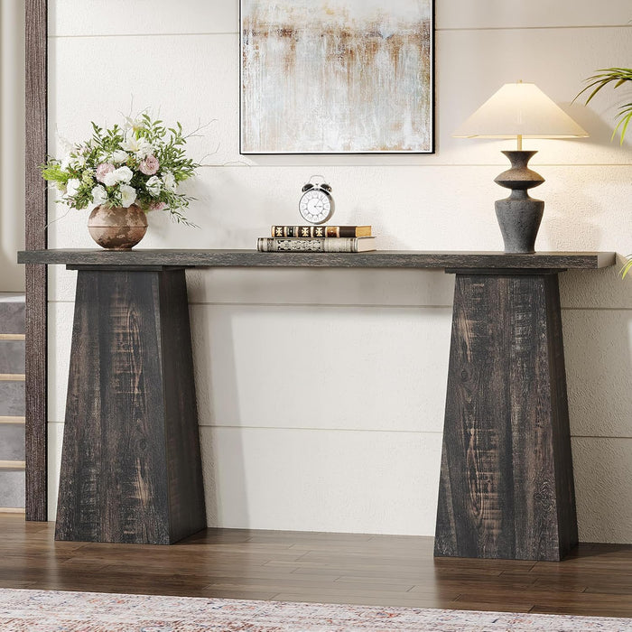 63" Console Table, Wood Narrow Sofa Hallway Table Tribesigns