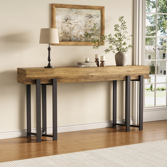63" Console Table, Wooden Sofa Table Hallway Foyer Table Tribesigns