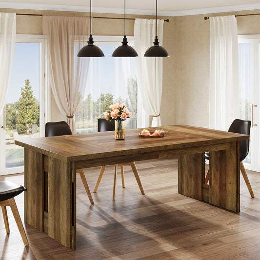 63" Dining Table, Farmhouse Kitchen Dinner Table for 4 - 6 Tribesigns