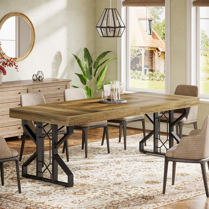 63" Dining Table, Farmhouse Kitchen Dinner Table for 4 - 6 People Tribesigns