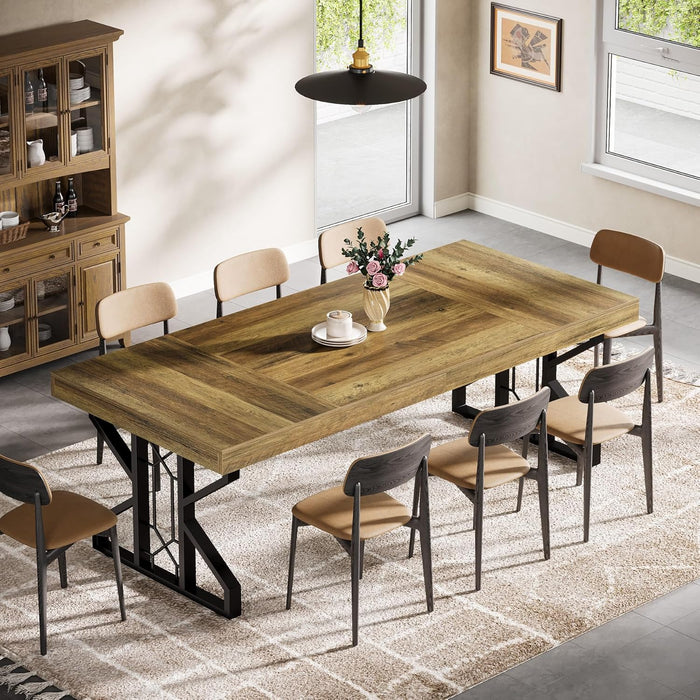 63" Dining Table, Farmhouse Kitchen Dinner Table for 4 - 6 People Tribesigns