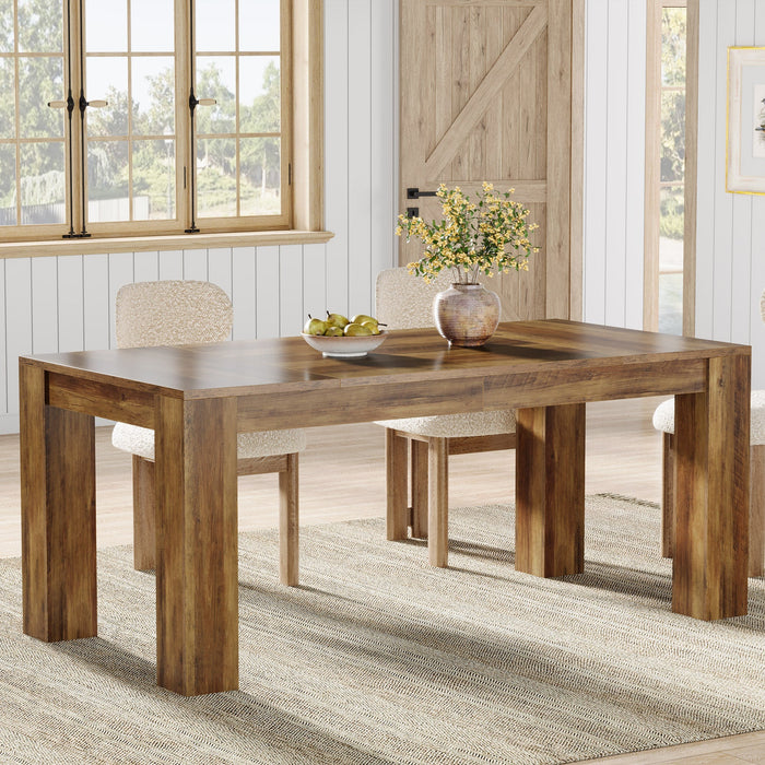 63" Dining Table, Farmhouse Kitchen Dinner Table for 4 - 6 People Tribesigns