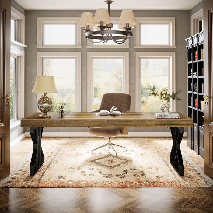 63" Dining Table, Farmhouse Kitchen Dinner Table for 4 - 6 People Tribesigns