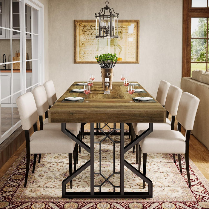 63" Dining Table, Farmhouse Kitchen Dinner Table for 4 - 6 People Tribesigns