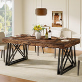 63" Dining Table, Farmhouse Kitchen Table with Sturdy Metal Legs for 4 - 6 Tribesigns 3