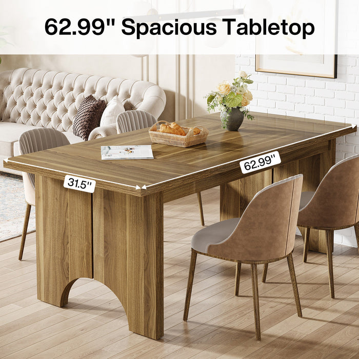 63" Dining Table, Framhouse Kitchen DInner Table For 6 people Tribesigns