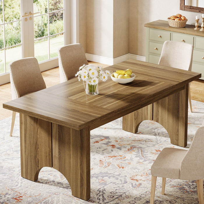 63" Dining Table, Framhouse Kitchen DInner Table For 6 people Tribesigns