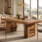 63" Dining Table, Rectangle Farmhouse Kitchen Dinner Table for 6 People Tribesigns