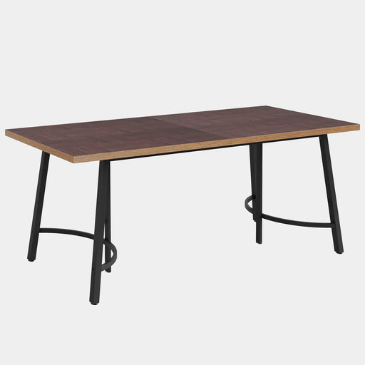 63" Dining Table, Rectangular Kitchen Table with Metal Frame for 4-6 Seaters Tribesigns