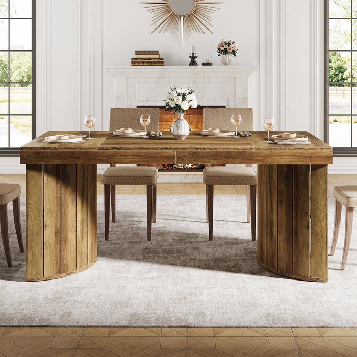 63" Dining Table, Wood Dinner Table Kitchen Table For 4 - 6 People Tribesigns