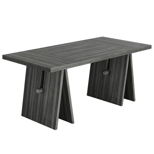 63" Dining Table, Wooden Kitchen Dinner Table for 6 Tribesigns