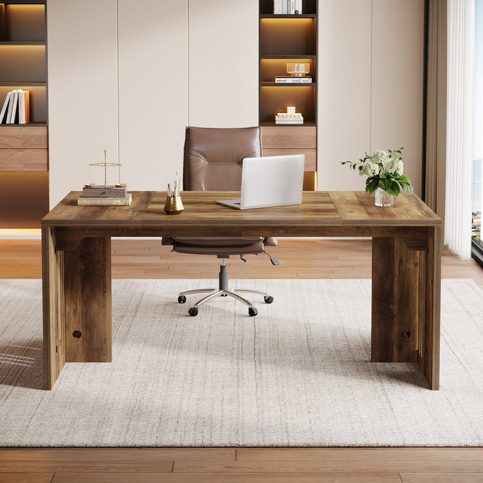 63" Executive Desk, Farmhouse Computer Writing Conference Table Tribesigns