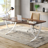 63" Executive Desk, Faux Marble Computer Desk Meeting Table Tribesigns 3