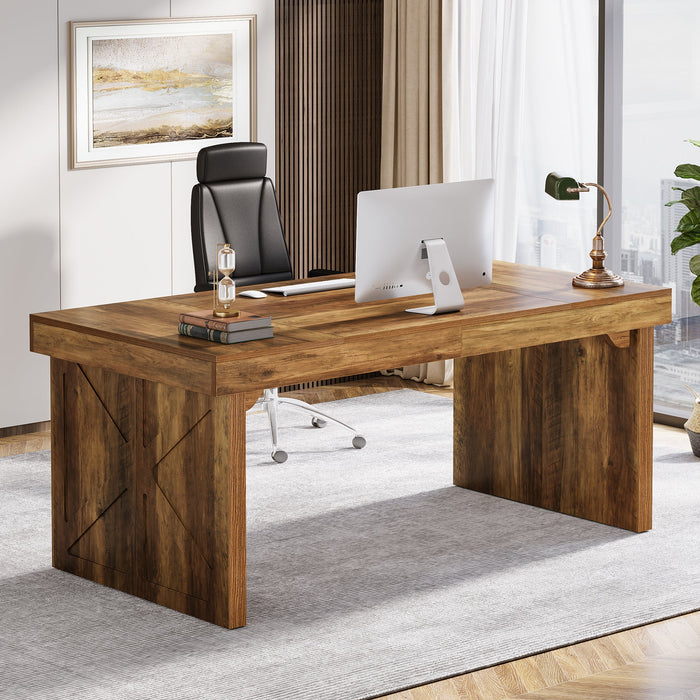 63" Executive Desk, Wood Computer Desk Office Desk Tribesigns