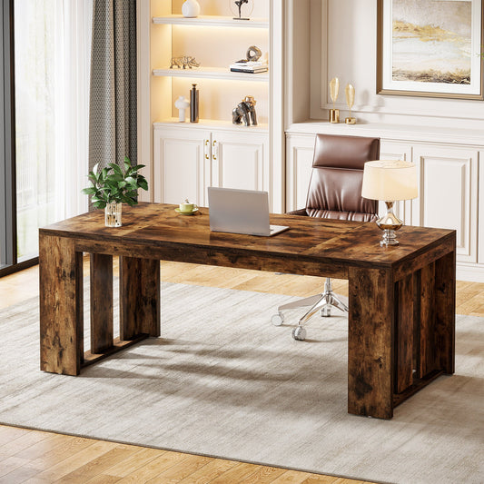 63" Executive Desk, Wood Computer Table Conference Table for 4 - 6 Tribesigns