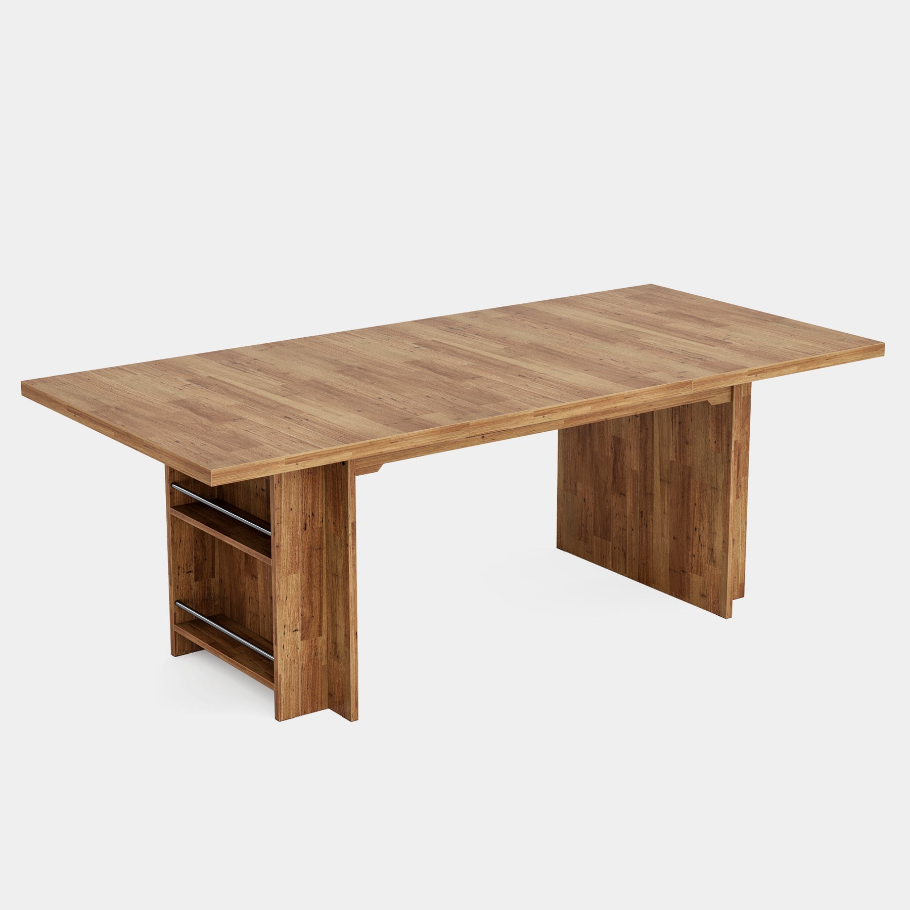 63" Farmhouse Dining Table with Shelves