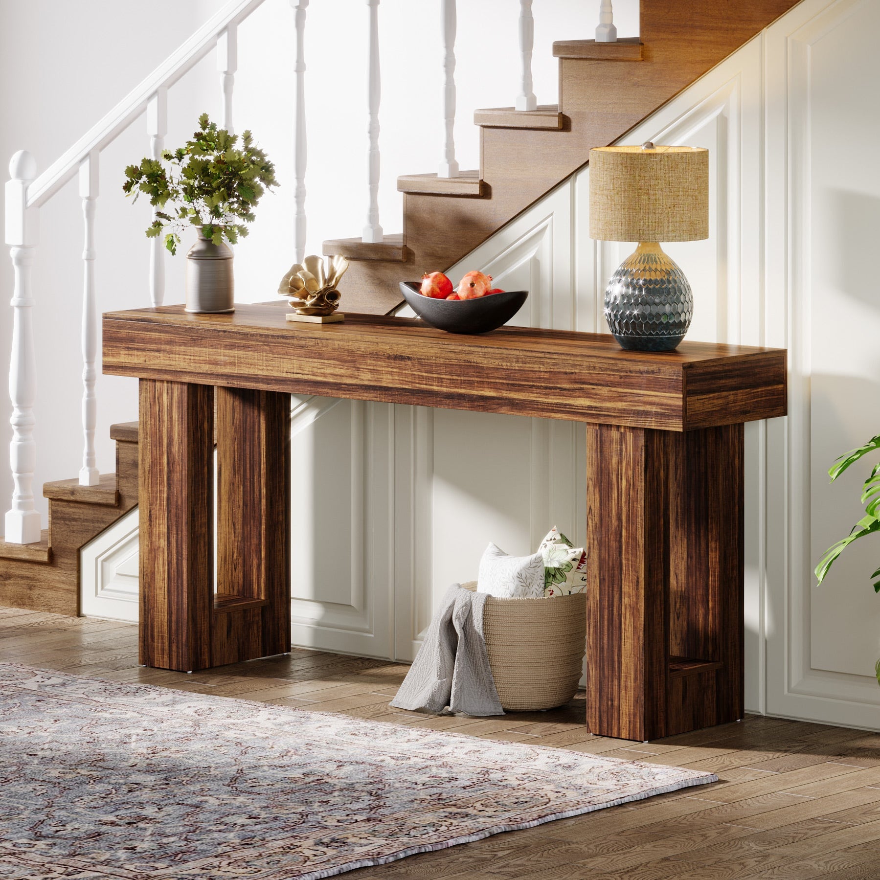 Tribesigns 63-Inch Console Table, Wooden Sofa Table Entryway Table