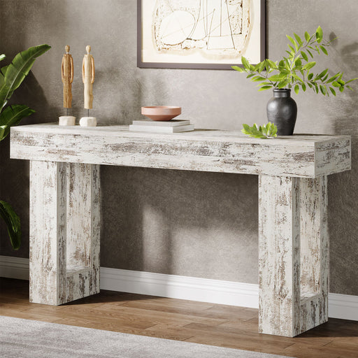 63 - Inch Console Table, Farmhouse Wooden Sofa Table Entryway Table Tribesigns