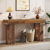 63 - Inch Console Table, Farmhouse Wooden Sofa Table Entryway Table Tribesigns 3