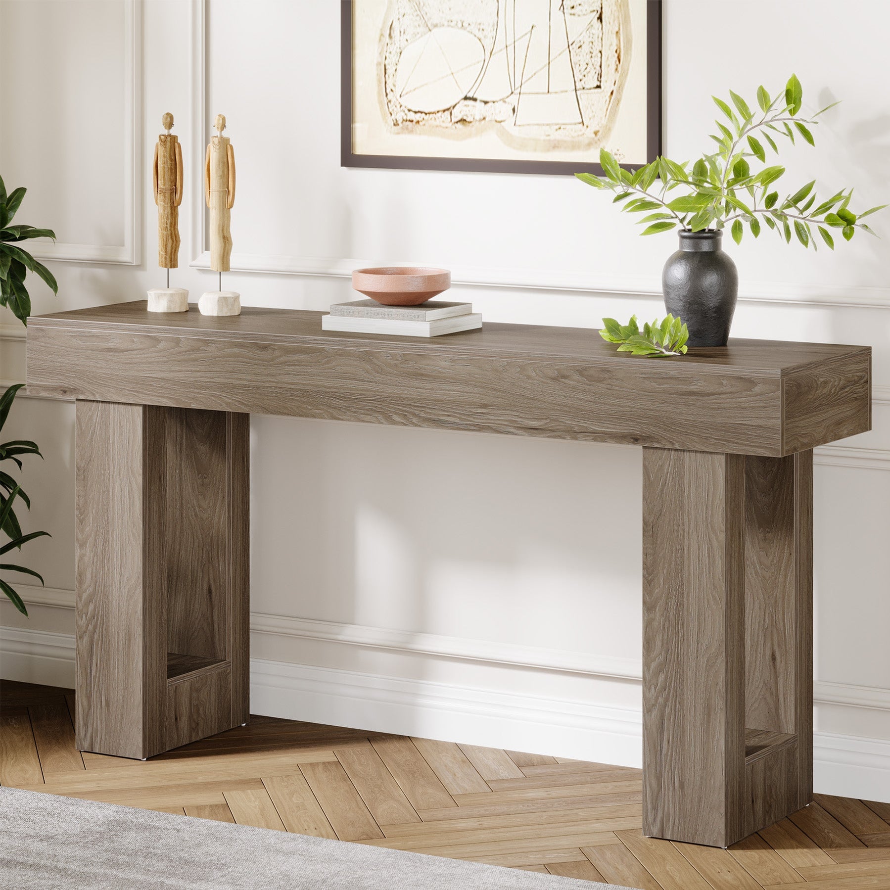 Tribesigns 63-Inch Console Table, Wooden Sofa Table Entryway Table