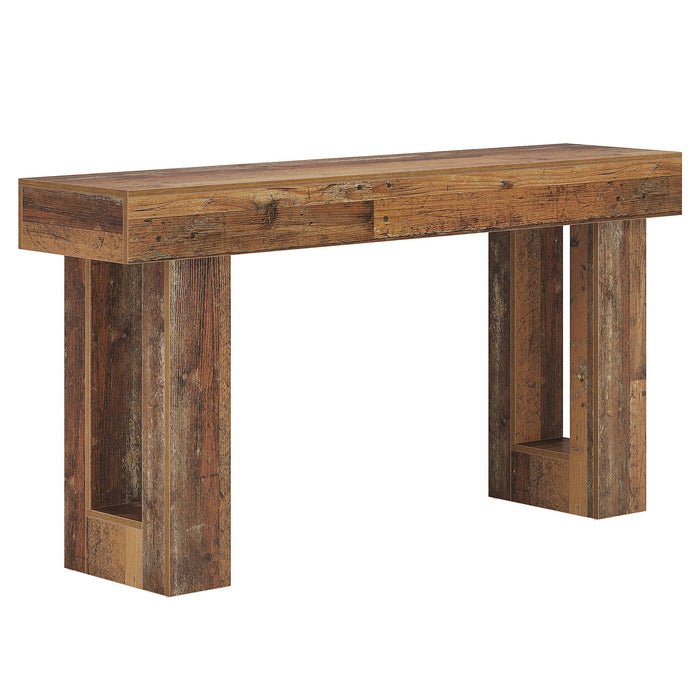 Wooden Sofa Table, 63-Inch Console Table For Entryway