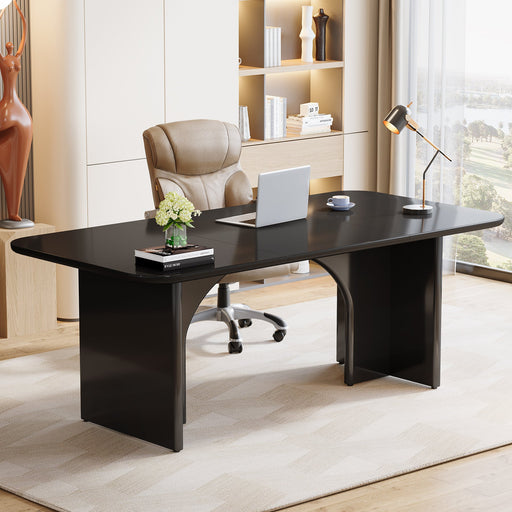 63-Inch Executive Desk, Modern Computer Desk with Arch Design Legs Tribesigns
