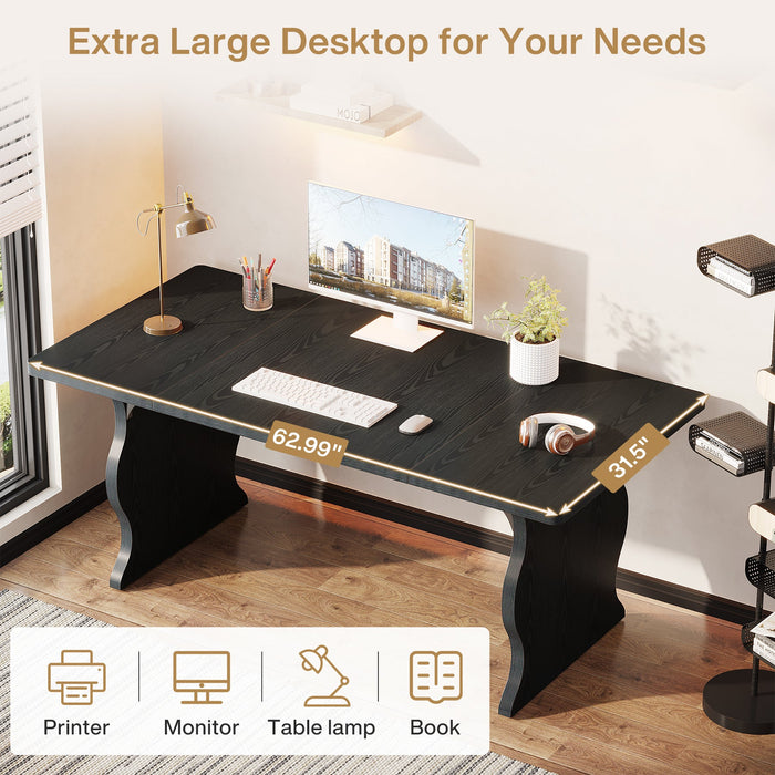 63-Inch Large Executive Desk, Sturdy Computer Desk Conference Table Tribesigns