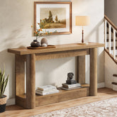63" Console Table, 2-Tier Farmhouse Entryway Sofa Table 3