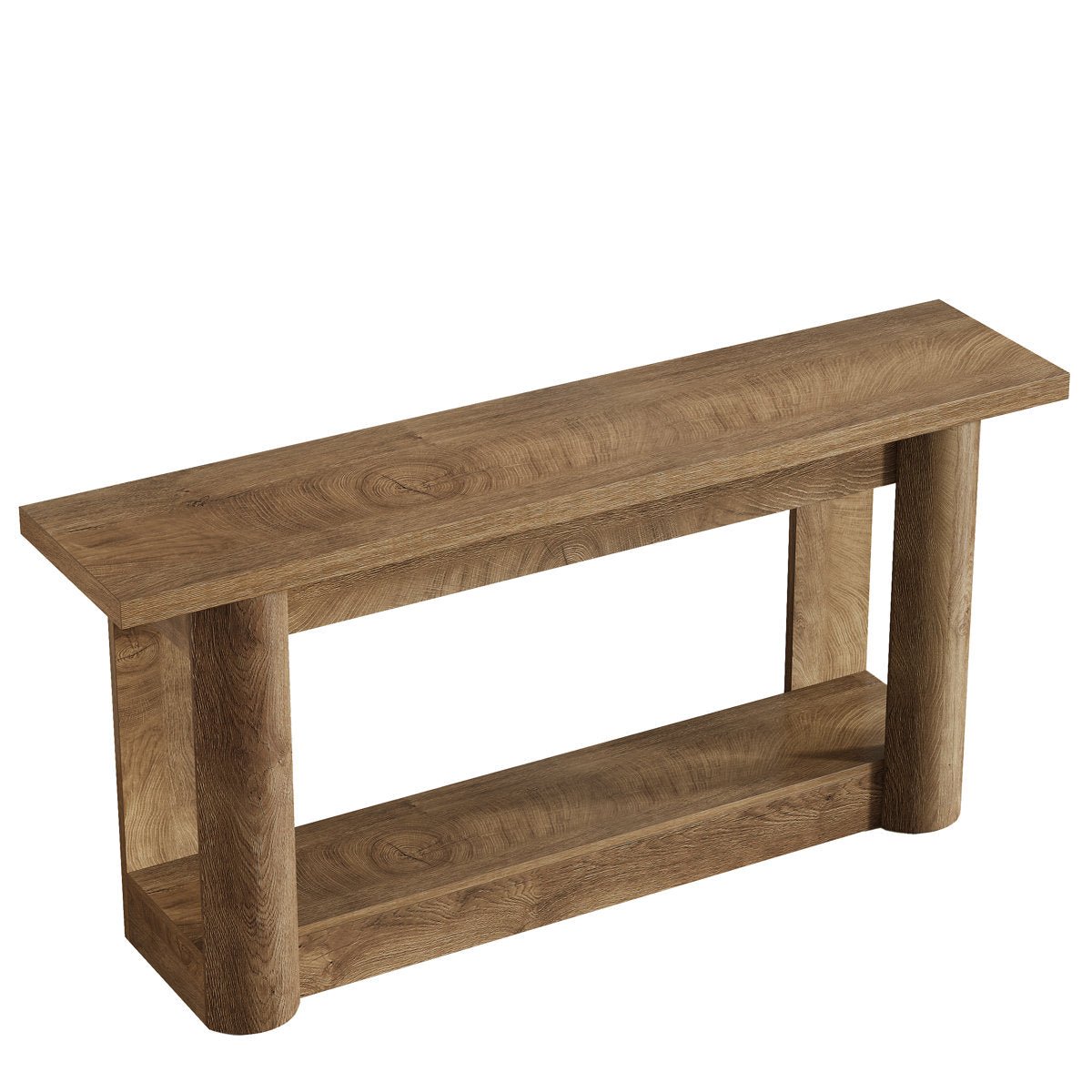 63" Console Table, 2-Tier Farmhouse Entryway Sofa Table