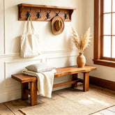 Tribesigns 63" Solid Wood Entryway Bench, Farmhouse Bench with A-Frame Legs 3