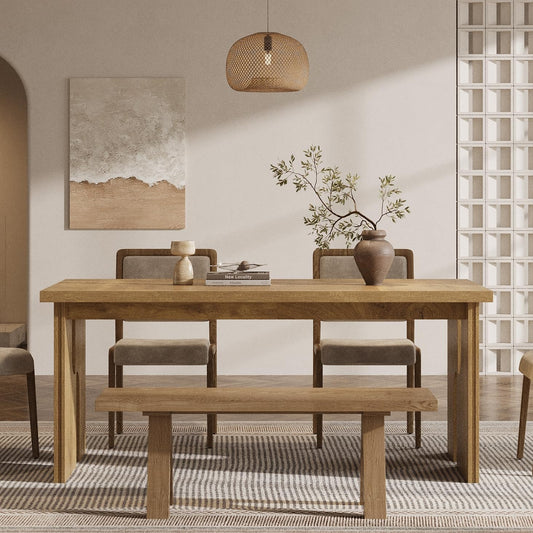 63" Kitchen Dinner Table, Dining Table for 4 - 6 People Tribesigns