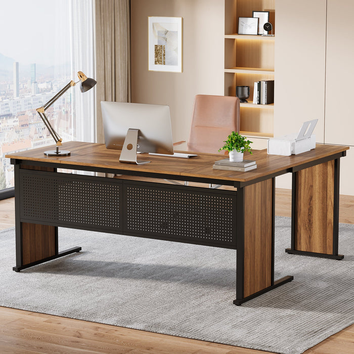 63" L - Shaped Executive Desk, Modern Computer Desk Workstation Tribesigns