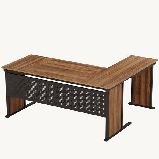 63" L - Shaped Executive Desk, Modern Computer Desk Workstation Tribesigns