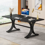 63" Modern Executive Computer Desk with Faux Marble Tabletop Tribesigns
