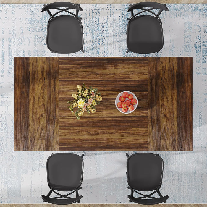 63" Rectangular Dining Table with Wooden Tabletop for 6 People Tribesigns