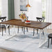 63" Rectangular Dining Table with Wooden Tabletop for 6 People Tribesigns