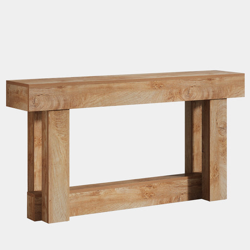 63" Wood Console Table, 2 - Tier Farmhouse Entryway Table Tribesigns