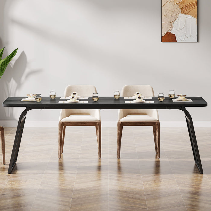 63" Wood Dining Table, Rectangle Kitchen Table for 4 - 6 Tribesigns