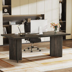 63" Wood Executive Desk, Farmhouse Computer Desk with Large Tabletop Tribesigns