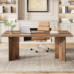 63" Wood Executive Desk, Farmhouse Computer Desk with Large Tabletop Tribesigns