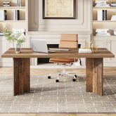 63" Wood Executive Desk, Farmhouse Computer Desk with Large Tabletop Tribesigns 3