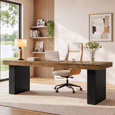 79" Solid Wood Executive Desk, Long Conference Table Computer Desk with Heavy Duty Base 3
