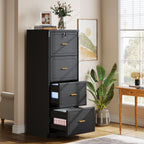51" File Cabinet, Vertical Filing Cabinet with 4 Storage Drawers Tribesigns