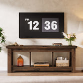 63" Solid Wood TV Stand With 3 Open Shelves for 55/60/65/75-Inch TVs 3