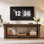 63" Solid Wood TV Stand With 3 Open Shelves for 55/60/65/75-Inch TVs